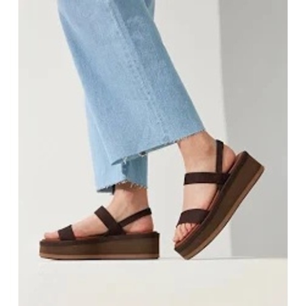 ROTHYS The Lightweight Cardamom sandal women 9 brown platform minimalist strappy